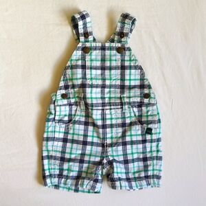 gymboree summer plaid shortalls shorts overalls 3 months baby